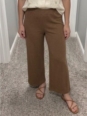 Jones & Co Wide Leg ankle Brown stretch dress pants size m